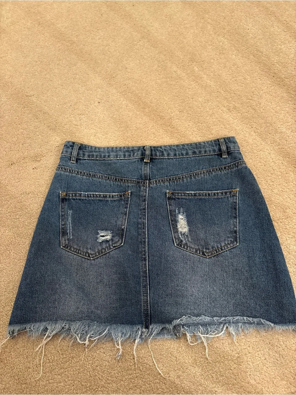 Forever 21 Distressed Blue Denim Mini Skirt - Picture 2 of 3